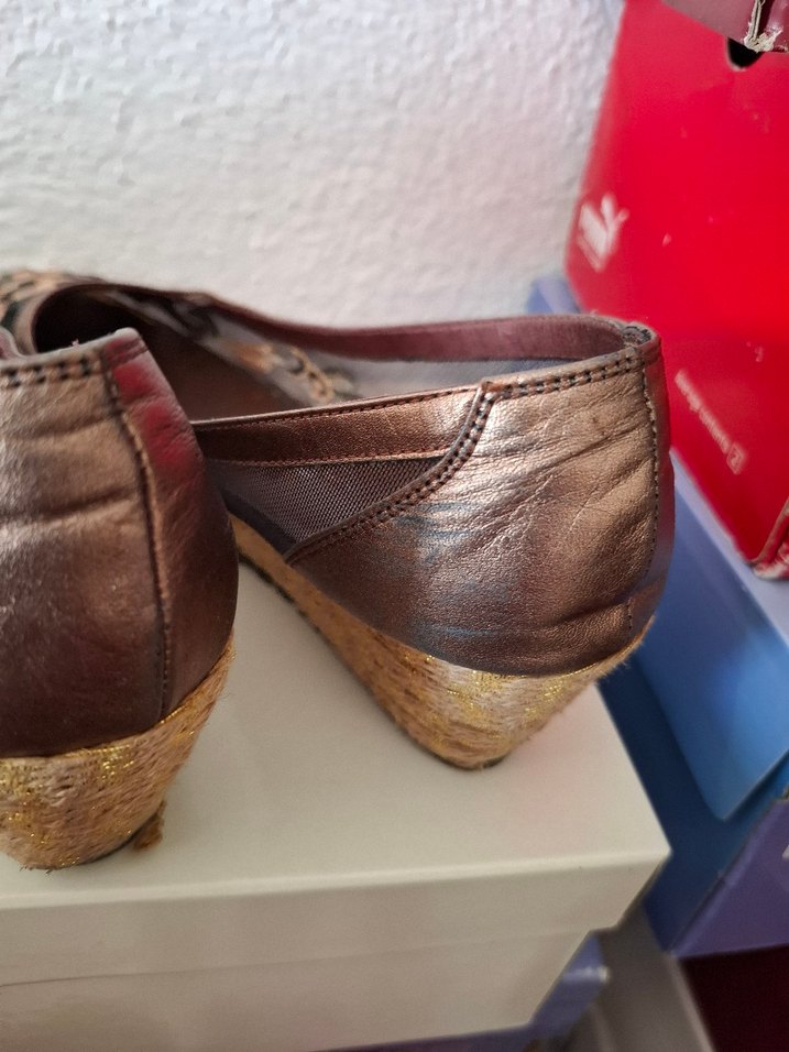 Aldino Kahverengi Nakışlı Kadın Dolgu Topuk Espadril - Görsel 5