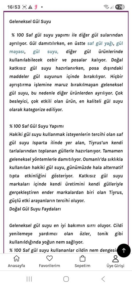 Tiyrus Geleneksel Gül Suyu Hidrosol 250 ml - Görsel 5