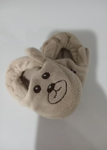 Çocuk Bej Peluş Ev Terliği - Görsel 3