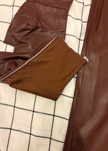 Bordo Deri Kadın Uzun Takım - Görsel 5