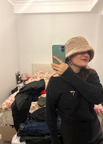 Koyu Gri Örgü Kadın Bere 3 adet - Görsel 2