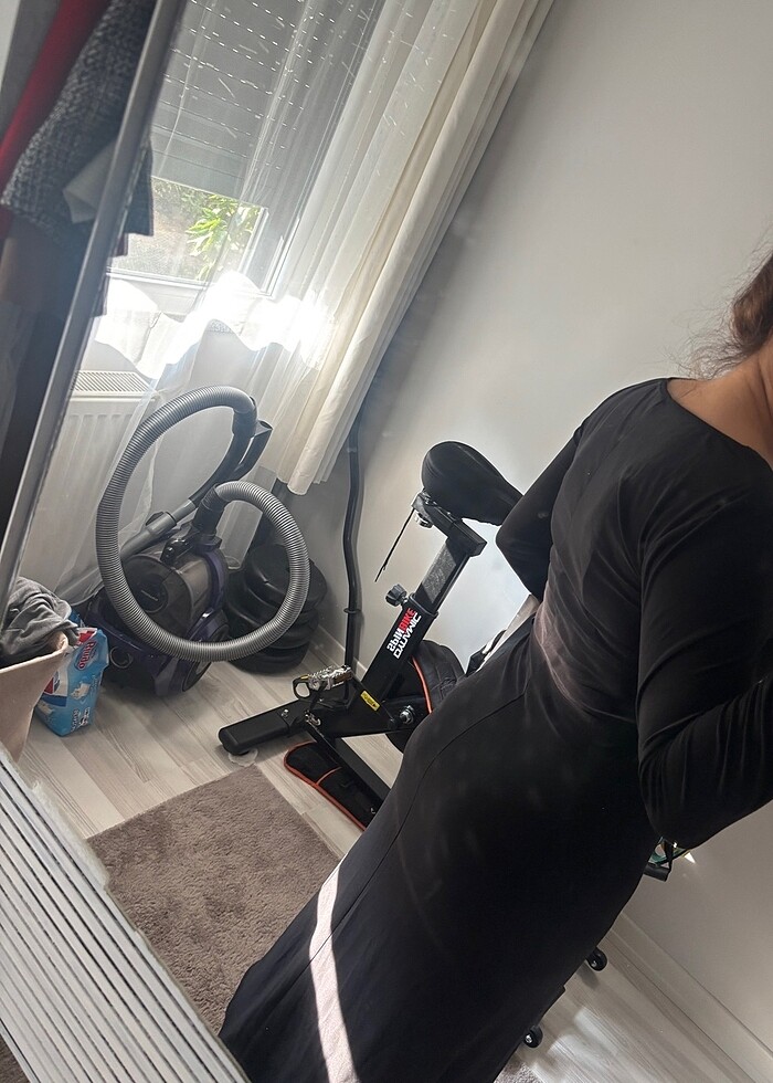 Likralı uzun elbise - Görsel 4