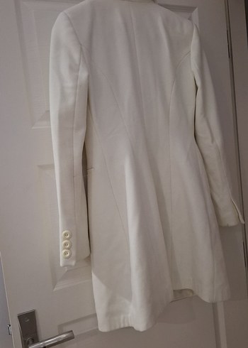 Adil Işık kürk detaylı beyaz kaban - Görsel 4