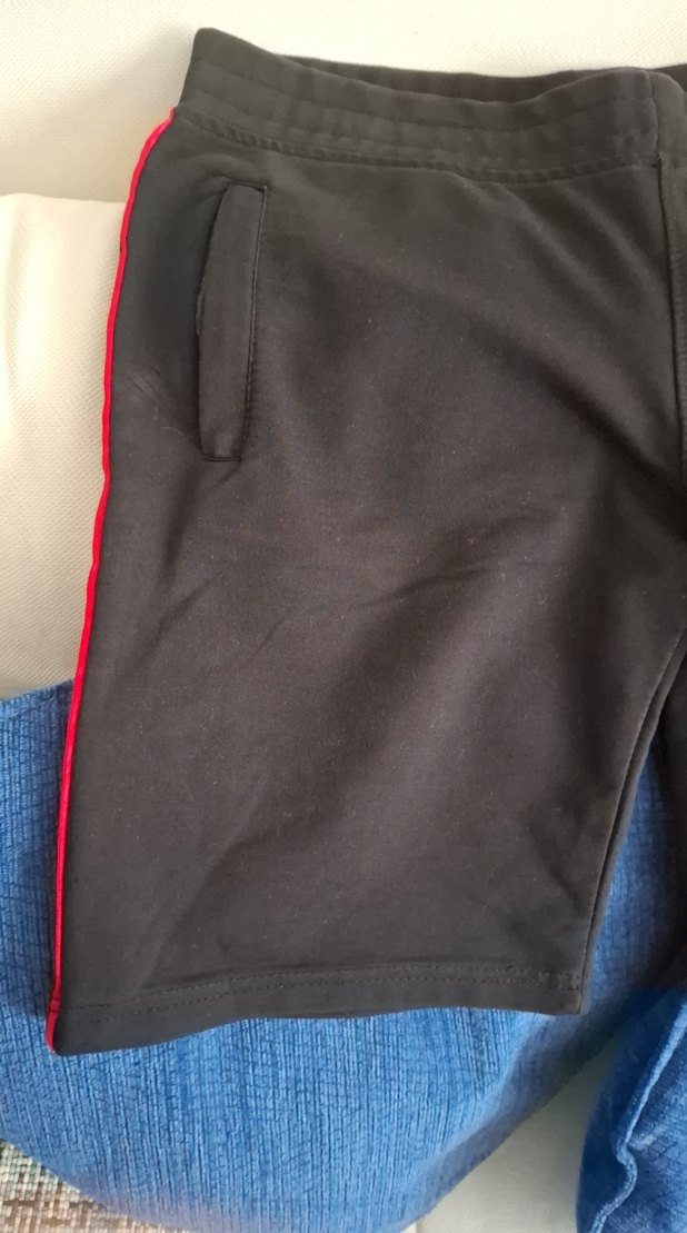 Bayan Siyah Kırmızı Fermuarlı Şort - Görsel 2