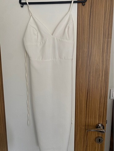 xs Beden Beyaz elbise nikah elbisesi midi boy