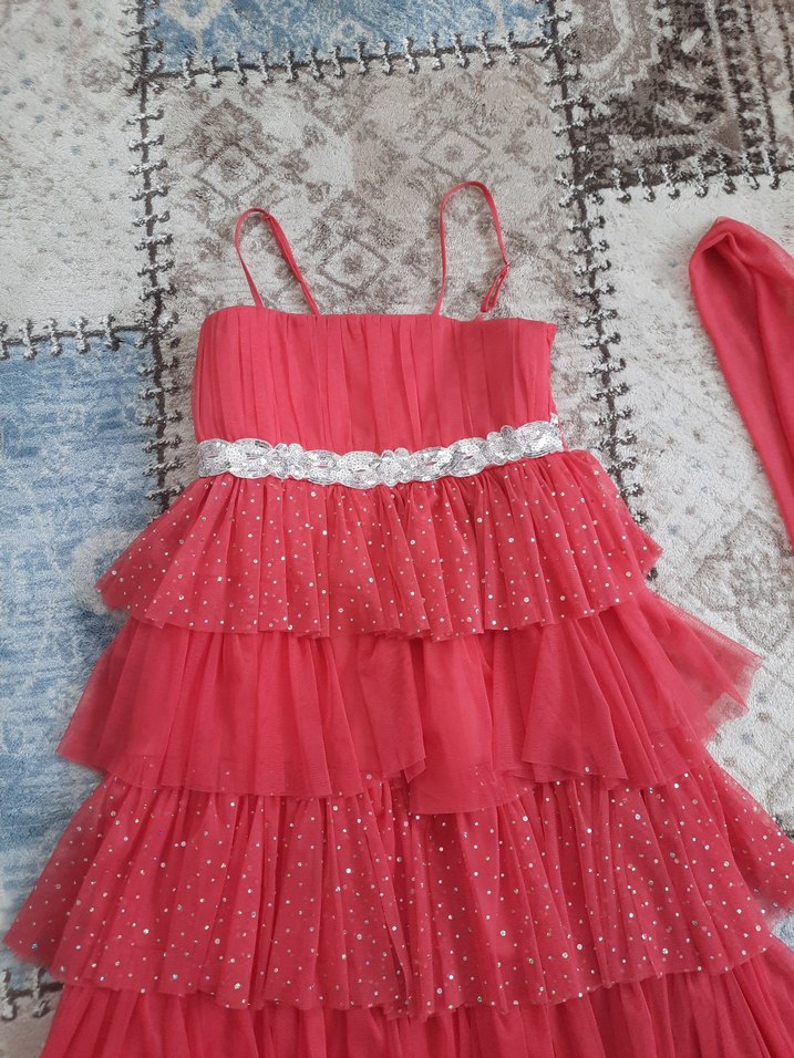 Kat Kat Fırfırlı Kız Çocuk Elbise - Görsel 2