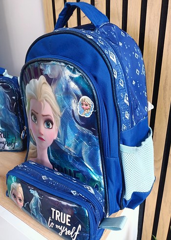 Renkli Mavi Elsa Okul Çantası Seti