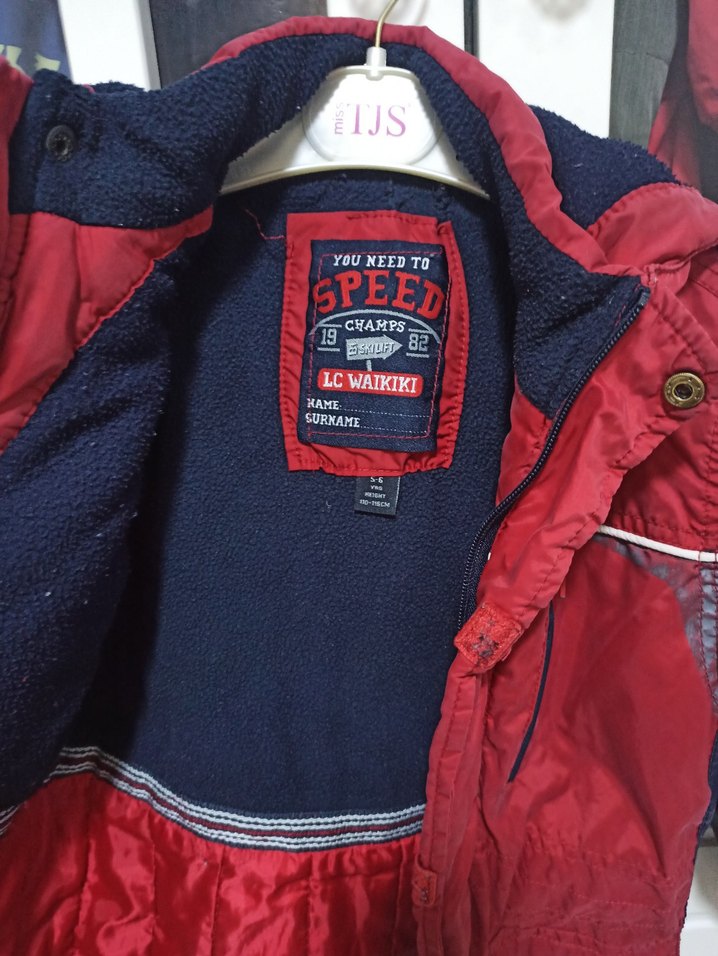 Koyu Kırmızı Fermuarlı Erkek Çocuk Mont - Görsel 5