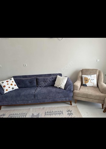 5 adet kırlent Renkli Nakışlı Beyaz Dekoratif Yastık - Görsel 4