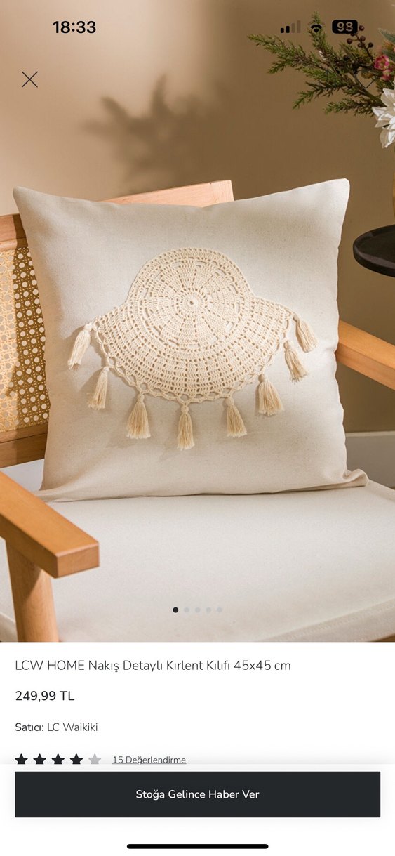 5 adet kırlent Renkli Nakışlı Beyaz Dekoratif Yastık - Görsel 2