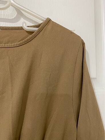 xl Beden camel Renk Robalı tesettür elbise