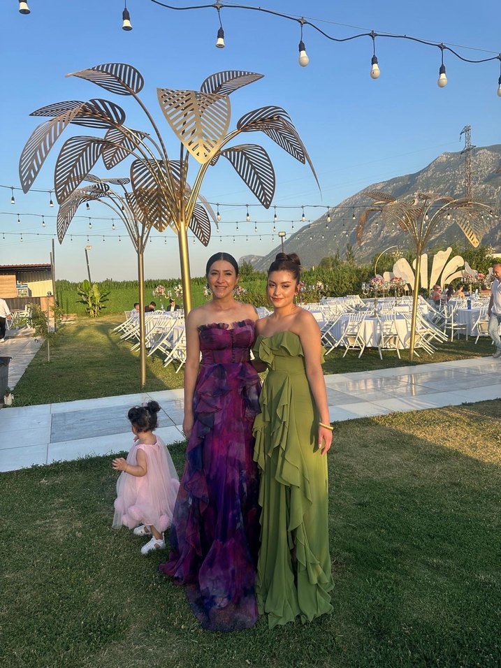 Mor Straplez Uzun Abiye Elbise - Görsel 3