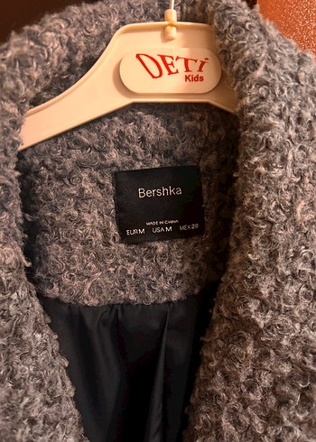 Düğmeli Gri Buklet Kaban - Görsel 3