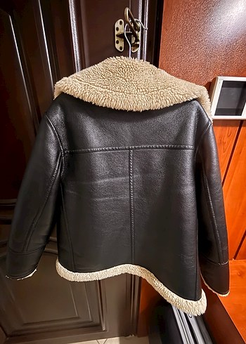 Kürklü Kadın Biker Mont - Görsel 6