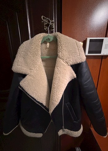 Kürklü Kadın Biker Mont - Görsel 2