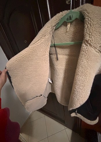 Kürklü Kadın Biker Mont - Görsel 5