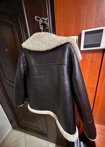 Kürklü Kadın Biker Mont - Görsel 7