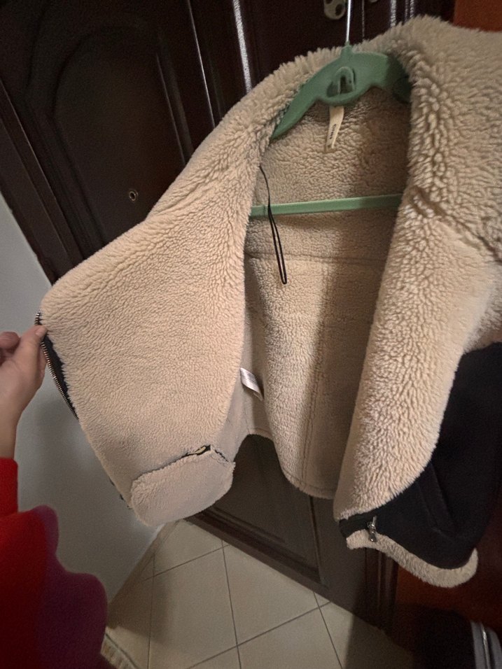 Kürklü Kadın Biker Mont - Görsel 5