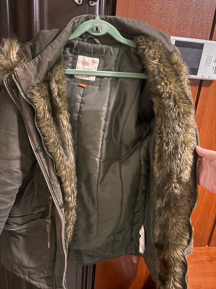 Kürklü yeşil parka - Görsel 2