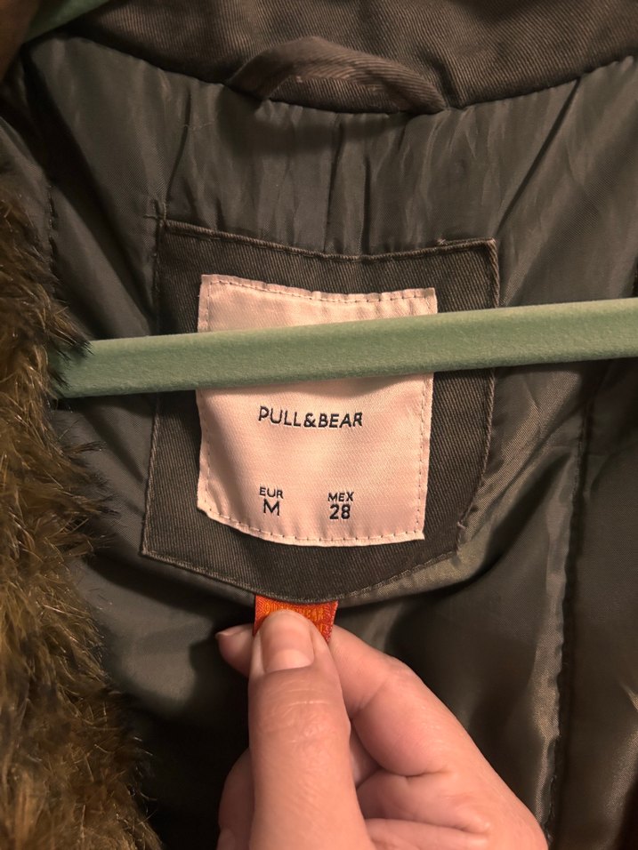 Kürklü yeşil parka - Görsel 5