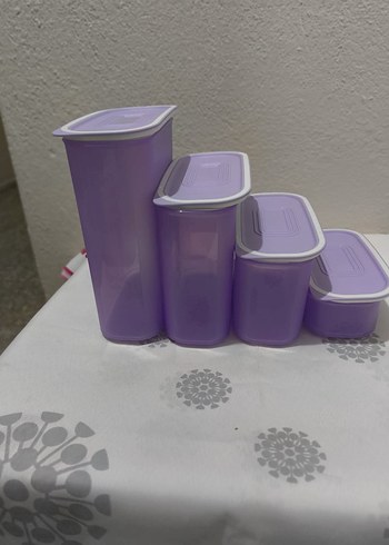 Pastel Mor Plastik Saklama Kabı Seti