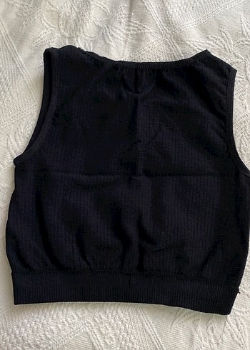 Kız Çocuk Siyah Kolsuz Basic Atlet - Görsel 3