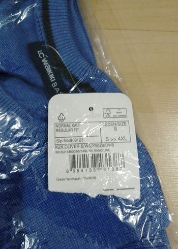 Mavi erkek Keten Salaş Bisiklet Yaka Kazak - Görsel 5