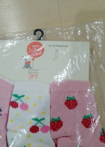 Kız Çocuk Pembe Pamuklu Desenli Çorap Seti - Görsel 3