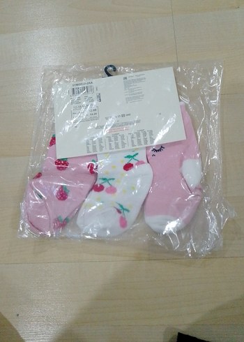 Kız Çocuk Pembe Pamuklu Desenli Çorap Seti - Görsel 5