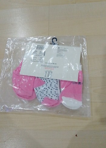 Kız Bebek 3'lü Pembe Desenli Çorap - Görsel 5