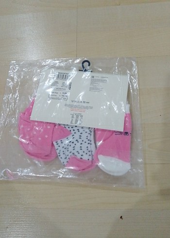 Kız Bebek 3'lü Pembe Desenli Çorap - Görsel 4