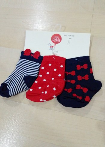 Kız Bebek Pamuklu Desenli Çorap Seti 3'lü - Görsel 3