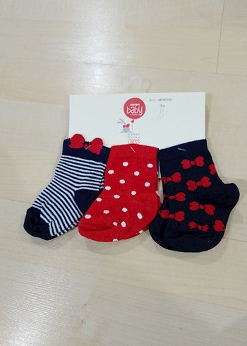 Kız Bebek Pamuklu Desenli Çorap Seti 3'lü - Görsel 6