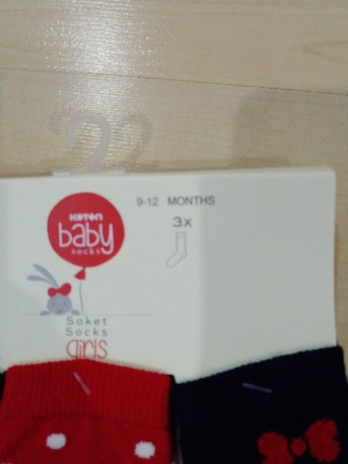 Kız Bebek Pamuklu Desenli Çorap Seti 3'lü - Görsel 2