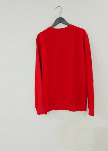 Kırmızı Baskılı Uzun Kollu Sweatshirt - Görsel 5