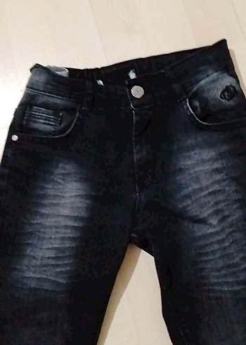 Erkek çocuk Siyah Kot Pantolon - Günlük Rahat Kesim - Görsel 3