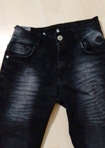 Erkek çocuk Siyah Kot Pantolon - Günlük Rahat Kesim - Görsel 2