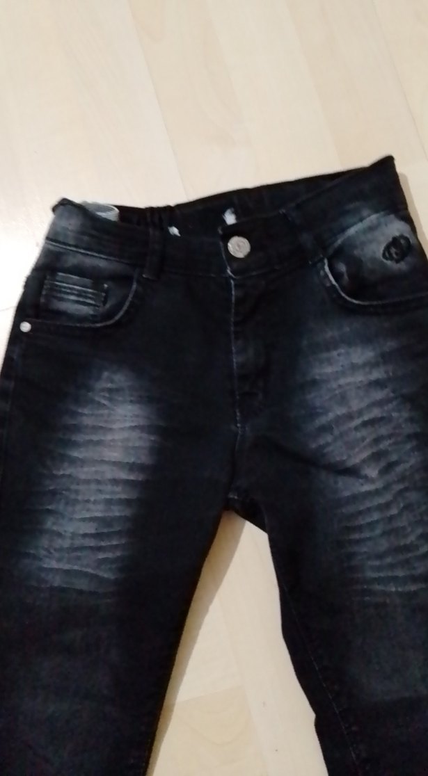 Erkek çocuk Siyah Kot Pantolon - Günlük Rahat Kesim - Görsel 3