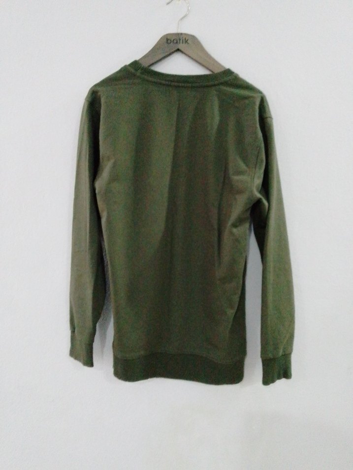 Erkek Haki Baskılı Uzun Kollu Sweatshirt - Görsel 4