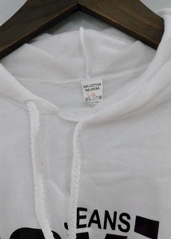 Mavi Beyaz Kapüşonlu Sweatshirt - Görsel 4