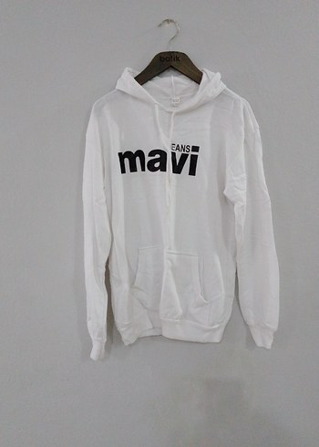 Mavi Beyaz Kapüşonlu Sweatshirt - Görsel 2