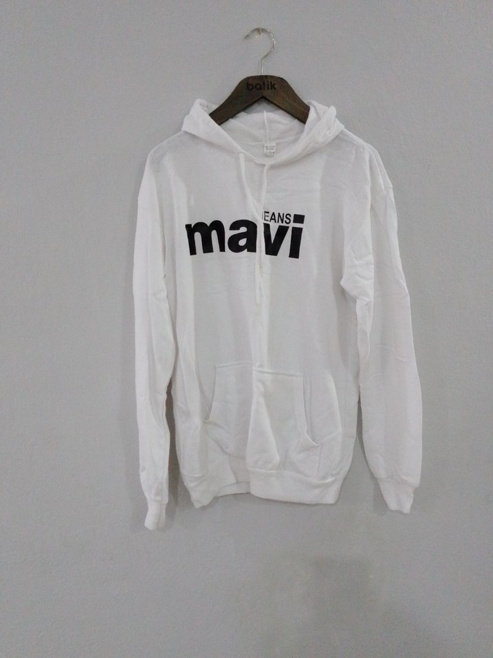 Mavi Beyaz Kapüşonlu Sweatshirt - Görsel 2