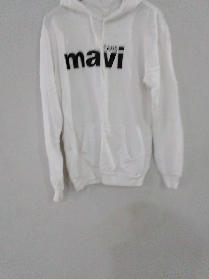 Mavi Beyaz Kapüşonlu Sweatshirt - Görsel 3