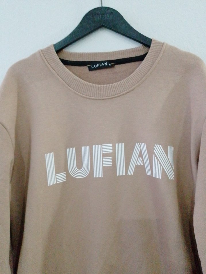 Bej LUFIAN Baskılı Erkek Sweatshirt - Görsel 4