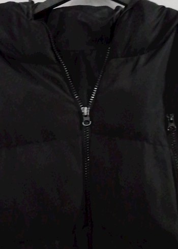 Siyah Fermuarlı Yüksek Yakalı Kadın Yelek - Görsel 2