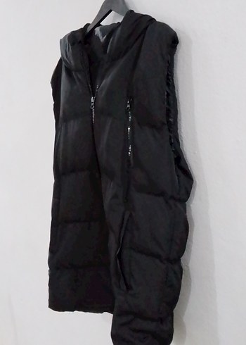 Siyah Fermuarlı Yüksek Yakalı Kadın Yelek - Görsel 4