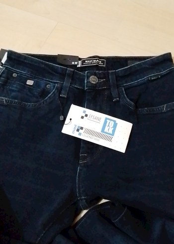 Erkek Lacivert Kot Pantolon Kemerli - Görsel 3