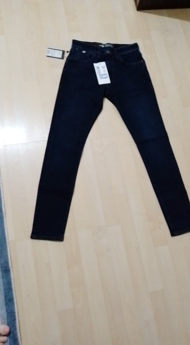 Erkek Lacivert Kot Pantolon Kemerli - Görsel 4