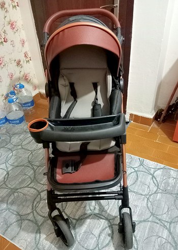 0 - 13 kg Beden kahverengi Renk Kahverengi Bebek Arabası, Dayanıklı ve Konforlu