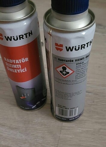 Wurth radyatör temizleyici kutunun uzerinde ezikler vardır araba
